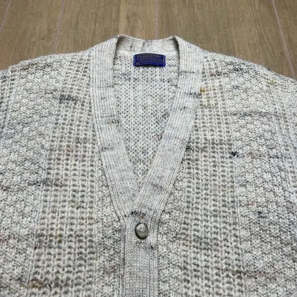 Vintage Pendleton Virgin Wool Cardigan Sweater USA Made Size Large